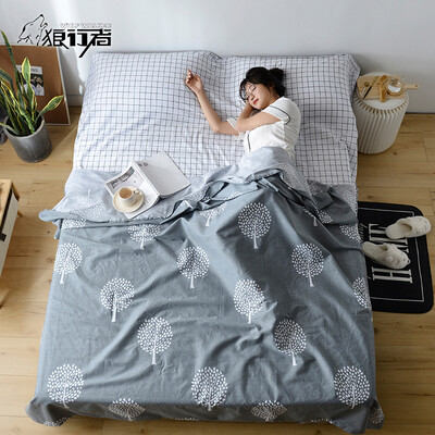 

Wolf walker dirty sleeping bag cotton portable travel tourist hotel hotel anti-dirty sheets adult indoor happiness tree 180230cm LXZ-2033