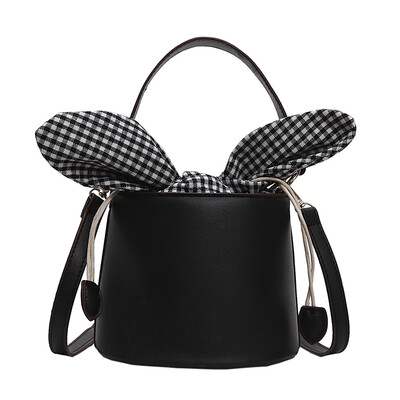 

New Spring&Summer Women Bucket Messenger Bag Girl PU Leather Fashion Shoulder Womens Small Cute Handbag Bow Crossbody Bag