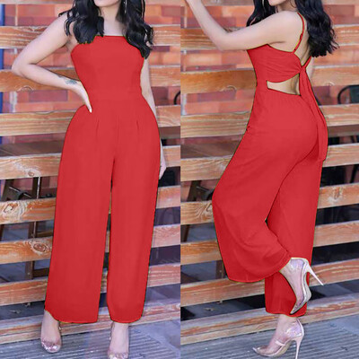 

Starmoon Fashion Womens Summer Sexy Solid Casual Sleeveless Camisole Easy Jumpsuits