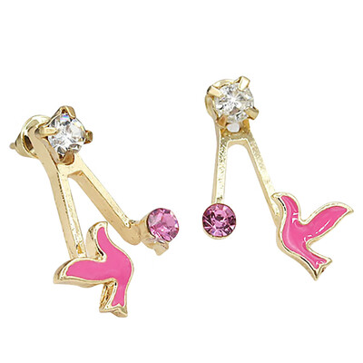 

New Arrival Fashion Vintage Crystal black white birds Stud Earrings for Women Party Christmas Gift Animal Earrings femme