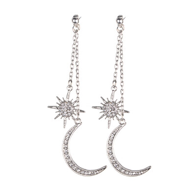 

New Fashion Sun moon personality Alloy Stud Earring crystal earrings metal earrings jewelry