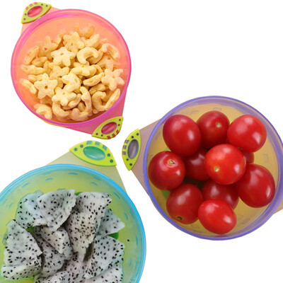 

Little Bear Snow Bear childrens tableware newborn non-slip binaural baby strong suction cup bowl with lid food supplement training bowl with lid three-piece set 09619