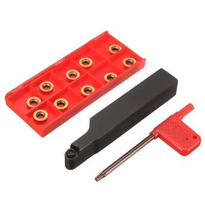 

SRAPR1616H10 Face Milling Lathe Tool Holder 10Pcs RPMT10T3MO Carbide Inserts