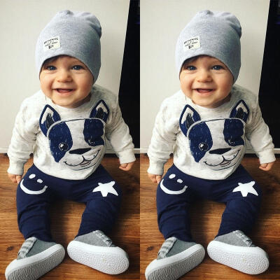 

2pcs Cute Newborn Infant Baby Boys Kids T-shirt Tops Long Pants Clothes Outfits Set 0-18M