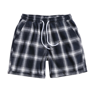 

Tailored Mens Fashion Casual Lattice Leisure Wide Sport Plaid Slim Shorts Pants