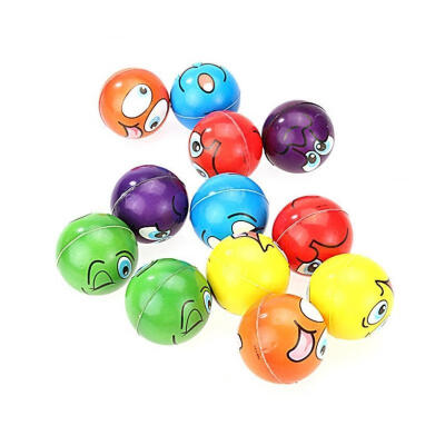 

12X FUN Emoji Face Squeeze Balls- 12 3&39&39 Stress Relax Emotional Toy Balls Fun