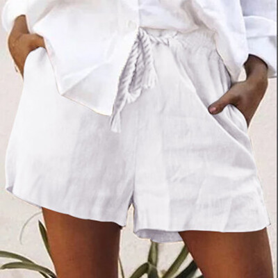 

Tailored Fashion Women Casual Solid Cotton Shorts Pants Lace Up