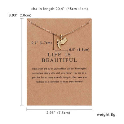 

Fashion Jewelry New Gold-color Life Is Beautiful Bird Collarbone Short Choker Necklace For Women Animal Pendant Necklace Jewelry