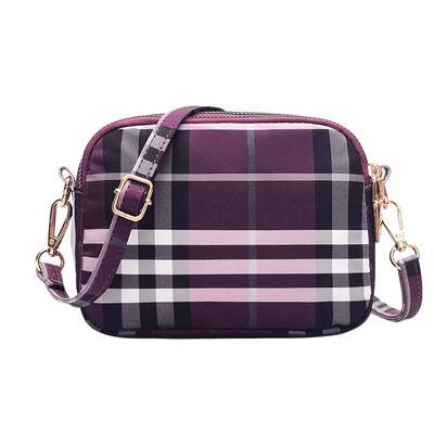 

Single-shoulder mini-bag moire-bag British lattice retro-wrapped multi-compartment nylon bag