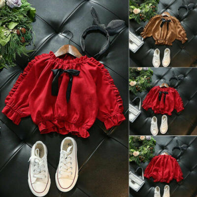 

Toddler Baby Girls Cotton Clothes T-shirt Vintage OL Blouse Tops Shirts Outfits