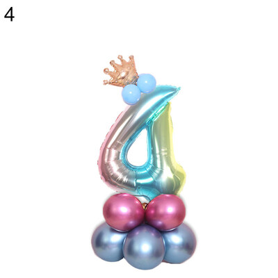 

0-9 Number Crown Foil Latex Balloon Balls Birthday Party Wedding Decor Supplies
