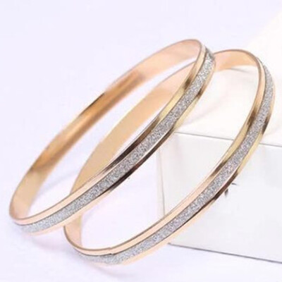 

Womens Luxury Gold Silver Scrub Stainless Steel Cuff Bracelet Bangle Jewery Gift