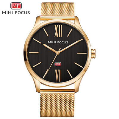 

MINI FOCUS MF0018G Casual Mens 39mm Waterproof Quartz Watch With Stainless Steel Watchband