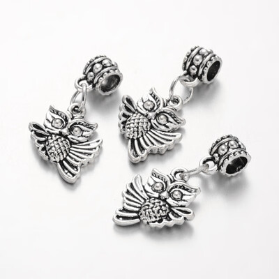 

Owl Tibetan Style Alloy European Dangle Beads Antique Silver 31mm Hole 45mm