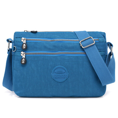 

Waterproof inclined bag lady multi-zipper cash receipt bag business bag cash receipt bag small nylon cloth lady bag