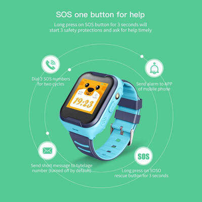 

Kids Smart Phone Watch WiFi 4G 14 Inch IPX7 Waterproof GPS Camera Phone Watch For Android IPhone - Asia Version