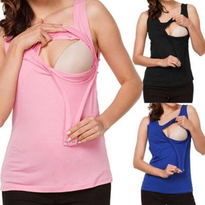 

HOT Selling 2 In 1 Fashion Women Maternity Nursing Breastfeeding Pregnant Sleeveless Comfort Tank Top