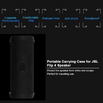 

Portable Silicone Case for JBL Flip 4 BT Speakers Protective Travel Case Soft Silica Gel Storage Pouch Audio Case Black