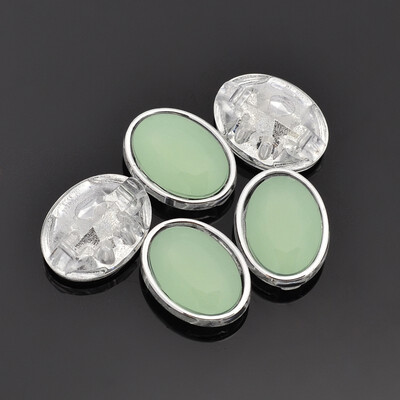 

Sew on Taiwan Acrylic Garment Accessories Faceted Oval LightGreen 12x10x55mm Hole 05mm