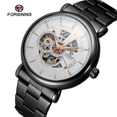 

Gobestart Hollow Luxury Design Business Fashion Mens Steel Belt Mechanical Watch
