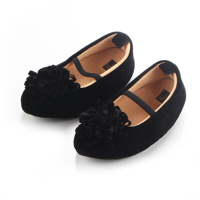 

Children shoes Pointed Baby Girls Non-slip Cute Shoes Soft Footwear Soled Bow Stamens Crib Lace-up Leather Frist