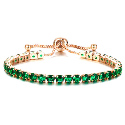 

Luxury Shiny Solid Drill Single Row Press Pull Bracelet Girls Jewelry Personality Fashion Bracelet