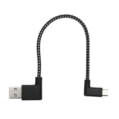 

Durable  Shape Connector Nylon Weaving Micro USB Charging Data Cable Black