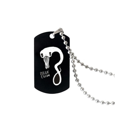 

5 Styles Billie Eilish Blohsh Logo Pendant Necklace Stainless Steel Chain Beads Necklaces For Fans Gifts
