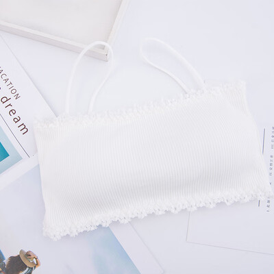 

Rear Three-Breasted Sling Thread Tube Top Solid Color Thin Shoulder Strap Padded Tube Top