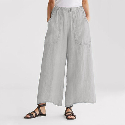 

Tailored Womens Fashionable Baggy Wide-Legged Casual Pants