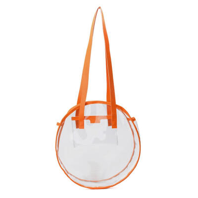 

Summer Beach Round Clear Transparent Women Handbag Tote Large Shopping Bag