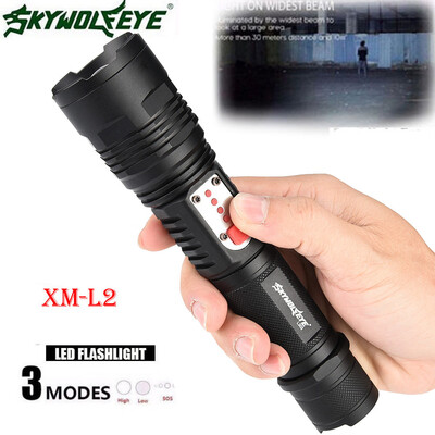 

Saidsome USB Rechargeable Zoomable XM-L2 U2 LED Zoom 26650 3 Mode Flashlight Torch flashlight lamp