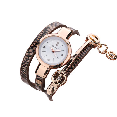 

Fashion circle ladies watch explosion models PU strap watch couple quartz watch women watch band