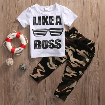 

New Newborn Toddler Kids Baby Boys Outfits T-shirt TopsCamouflage Pants 2pcs Clothe Hot