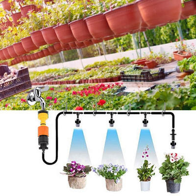 

Greensen Water Misting Cooling System Sprinkler Nozzle Garden Patio Micro Irrigation Kit 15M Hose