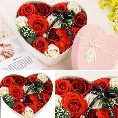 

Gobestart Mothers Day DIY Soap Flower Gift Rose Box Bouquet Wedding Home Festival Gift