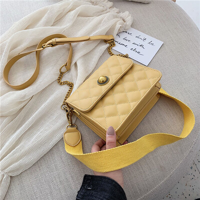 

Retro rhombus chain small bag network celebrity foreign gas bag new 2019 texture simple single shoulder slanted small square bag