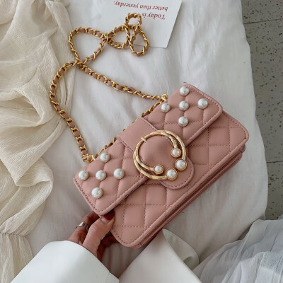 

Small fragrance rhombic embroidered line bag female 2019 new fashion Korean version of the wild single shoulder Messenger bag chain small square bag