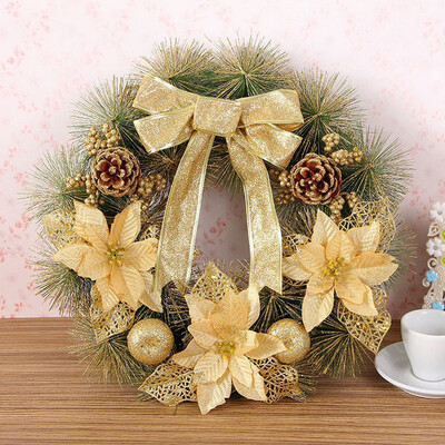 

Tailored Christmas Artificial Pine Cone Wreath Leaf Fall Door Wall Home Ornament 40cm
