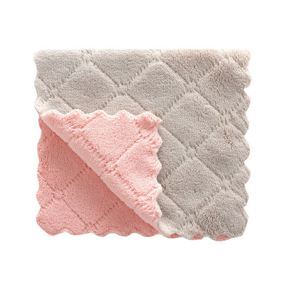 

Toponeto 4PC Nonstick Oil Coral Velvet Hanging Hand Towels Kitchen Dishclout