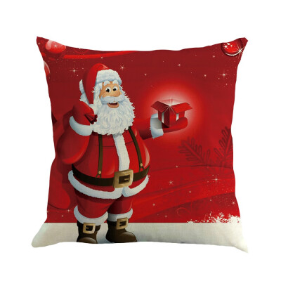 

Siaonvr Christmas Cotton Linen Sofa Car Home Waist Cushion Cover Throw Pillow Case