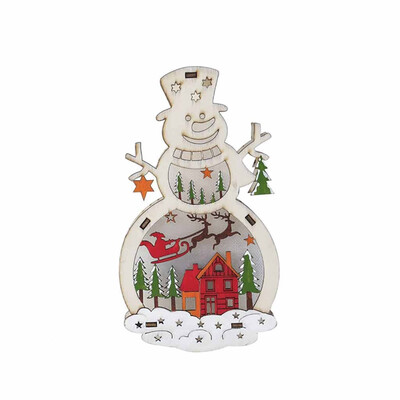 

Siaonvr Wooden Santa ClausSnowman Lamp Ornament Home Christmas Party Table Decor