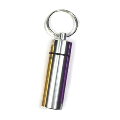 

2 Pcs Portable Waterproof Pill Box Aluminum Case Bottle Cache Drug Holder Container Medicine Box With Keychain