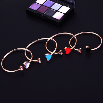

Diamond love heart-shaped bracelet titanium steel plated 18k rose gold color gold bracelet female birthday gift