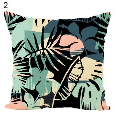 

Abstract Leaves Plants Printed Throw Pillow Case Cushion Cover Sofa Bed Decor