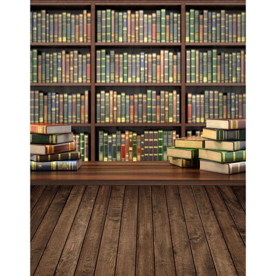 

Bookcase Photo Backdrop 57FT Vinyl Fabric Cloth Digital Printing Photo Background s-2188