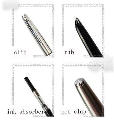 

Siaonvr Smooth Slim Silver Deluxe JinHao 911 Fountain Pen 038mm Extra Fine Nib
