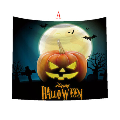

Toponeto Sugar Skull Tapestry Halloween Trick Treat Horror Ghost Wall Hanging Home Decor