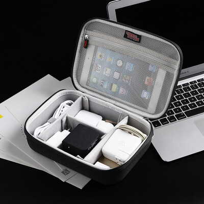 

Connotation data line digital storage bag laptop charger mobile power sorting bag flat hard disk U disk mouse cover single layer DZDVS-E black