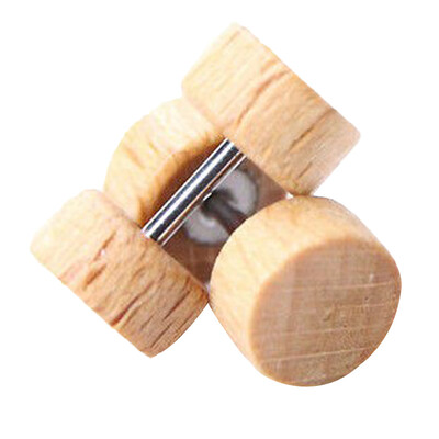 

Fashion Natural Wooden Stainlee Steel Ear Studs Earings for Women Men Wood Barbell Earrings